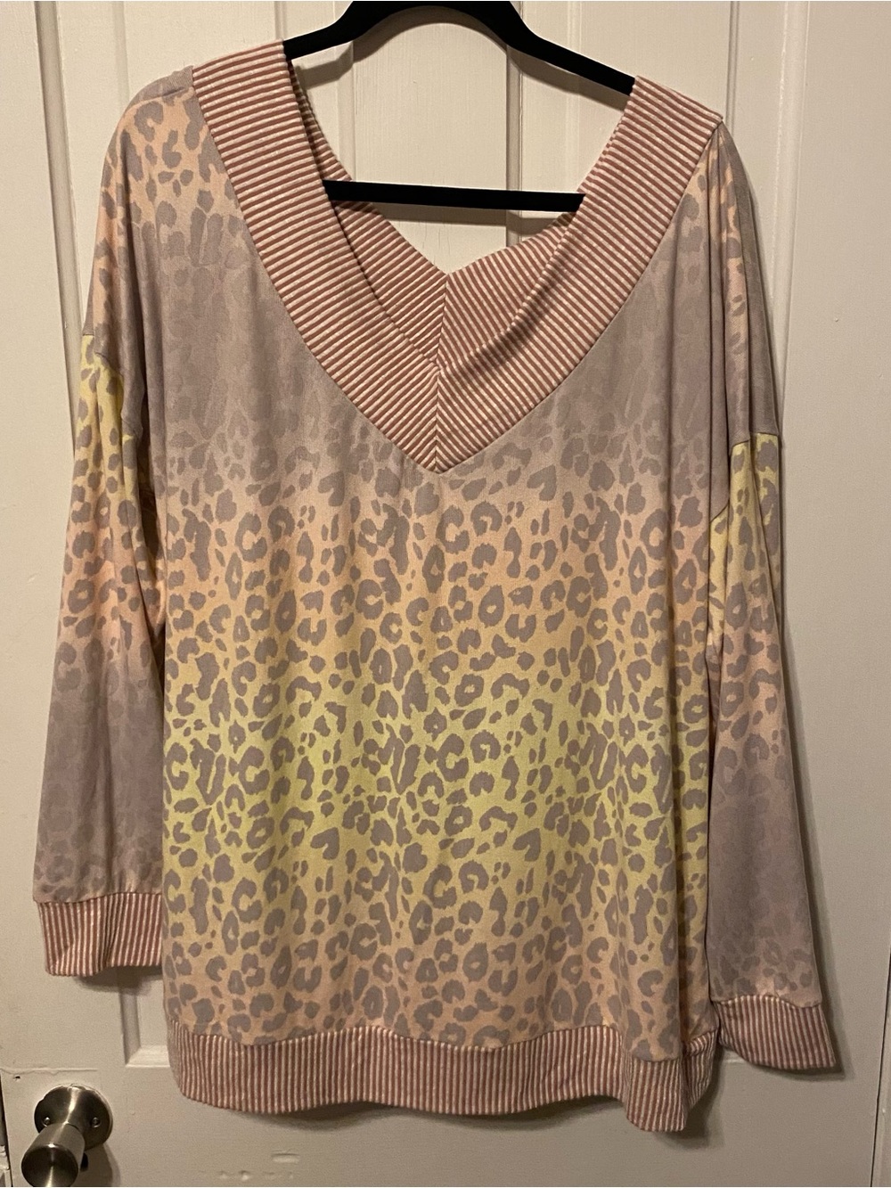 Animal Print Colorful V Neck Sweater